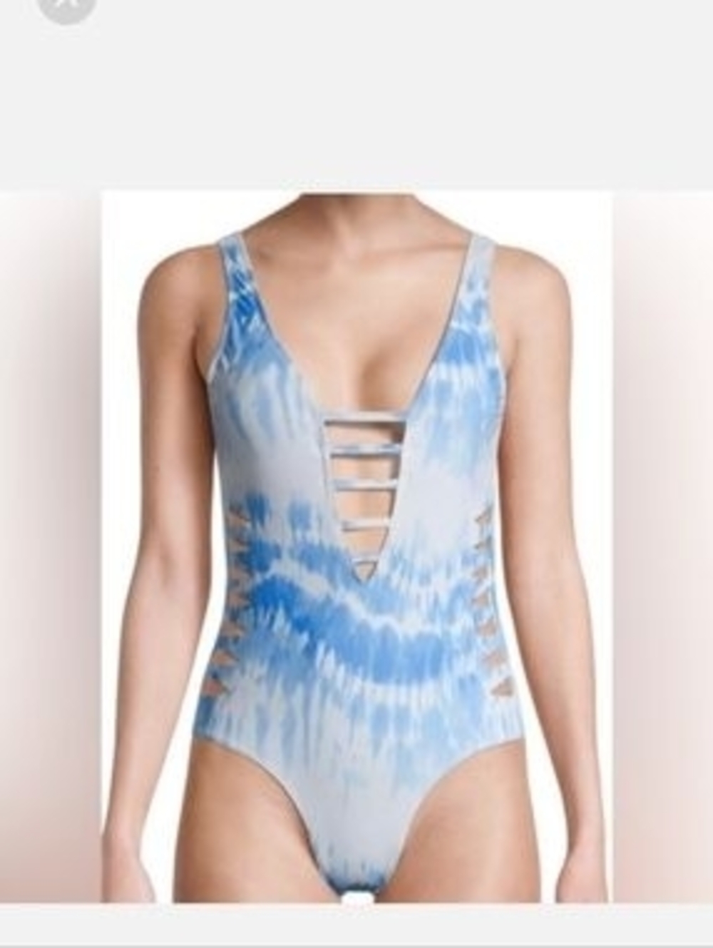 XOXO Light Blue Tie-Dye Strappy One-Piece Swimsuit